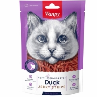 تصویر  تشویقی Wanpy مخصوص گربه مدل Duck Jerky Strips تهیه شده از گوشت اردک - 80 گرم