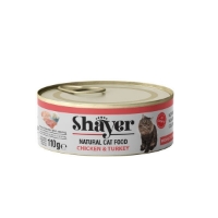 تصویر  کنسرو گربه Shayer  تهیه شده از گوشت مرغ و بوقلمون - 110 گرم