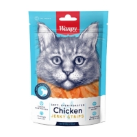 تصویر  تشویقی نواری Wanpy مخصوص گربه مدل Chicken Jerky Strips با طعم مرغ - 80 گرم