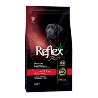 غذای خشک Reflex+ مخصوص سگ های نژاد متوسط و بزرگ تهیه شده از گوشت بره و برنج - 3 کیلوگرم