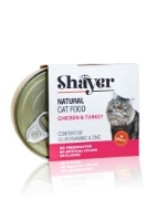 تصویر  کنسرو Shayer مخصوص گربه تهیه شده از مرغ و بوقلمون - 110 گرم