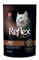تصویر  پوچ Reflex Plus مخصوص گربه بالغ تهیه شده از گوشت گاو  - 100 گرم