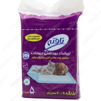 تصویر زیر انداز بهداشتی مخصوص سگ و گربه برند تافته ابعاد  90*60  - بسته 5 عددی
