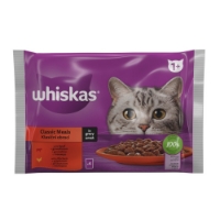 تصویر  پوچ مولتی پک مخصوص گربه های بالغ Whiskas مدل Chicken&Beef Multipack تهیه شده از گوشت گوساله و مرغ - 4*85 گرم