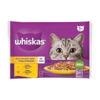تصویر  پوچ مولتی پک مخصوص گربه های بالغ Whiskas مدل Chicken&Turkey Multipack تهیه شده از مرغ و بوقلمون - 4*85 گرم