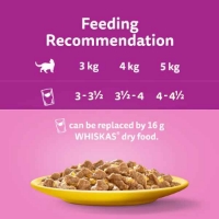 تصویر پوچ Whiskas مخصوص گربه ی بالغ تهیه شده از تکه های مرغ در ژله - 85 گرم  