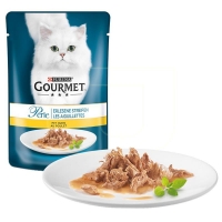تصویر  پوچ Gourmet Gold مخصوص گربه بالغ تهیه شده از تکه های مرغ در سس - 85 گرم