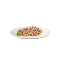تصویر  کنسرو چانکی  Gourmet Gold مخصوص گربه بالغ تهیه شده از گوشت ماهی و اسفناج - 85 گرم