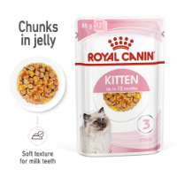 تصویر  پوچ Royal Canin مخصوص بچه گربه مدل KITTEN تهیه شده از تکه های گوشت در ژلاتین - 85 گرمی