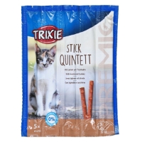 تصویر استیک مدادی مخصوص گربه Trixie مدل Quintett تهیه شده از گوشت بره و بوقلمون - بسته 5 عددی
