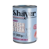 تصویر  کنسرو Shayer مدل Fresh Steak تهیه شده از گوشت بوقلمون مخصوص گربه - 300 گرم 