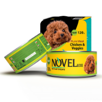 تصویر کنسرو Novelux مخصوص سگ  تهیه شده از مرغ و سبزیجات - 120 گرم 