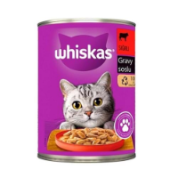تصویر  کنسرو Whiskas تهیه شده از گوشت گوساله در سس مخصوص گربه بالغ - 400 گرم 