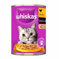 تصویر  کنسرو Whiskas تهیه شده از مرغ در سس مخصوص گربه بالغ - 400 گرم 