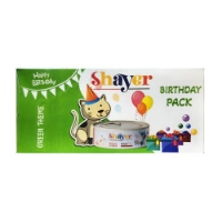 تصویر  ست تولد Shayer مدل Birthday Pack مخصوص گربه تم سبز - 250 گرم