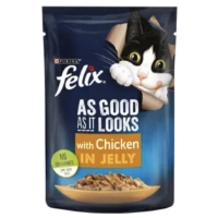 تصویر  پوچ Felix مخصوص گربه بالغ تهیه شده از مرغ در ژله - 85 گرم