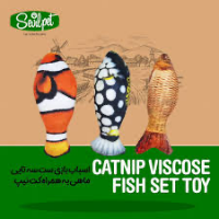 تصویر اسباب بازی Sevil pet ست سه تایی ماهی همراه کت نیپ مخصوص گربه  