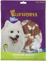 تصویر تشویقی Euphoria مخصوص سگ مدل دمبلی با دورپیچ مرغ - 100 گرم 
