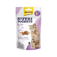 تشویقی بالشتی مغزدار GimCat مدل Nutri Pockets با طعم اردک مخصوص گربه - 60 گرم