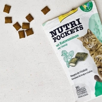 تشویقی بالشتی مغزدار GimCat مدل Nutri Pockets با طعم کت نیپ مخصوص گربه - 60 گرم