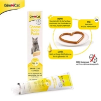 خمیر بیوتین GimCat مدل Cheese Biotin Paste با طعم پنیر مخصوص گربه برای تقویت پوست و مو - 50 گرم