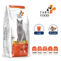 غذای خشک Fara Food مدل Indoor مخصوص گربه بالغ  تهیه شده از مرغ و برنج - 2 کیلوگرم