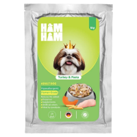 پوچ هام هام Ham Ham مدل Turkey & Pasta تهيه شده از گوشت بوقلمون و پاستا مخصوص سگ - 150 گرم