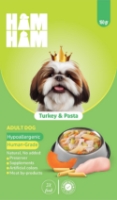 پوچ هام هام Ham Ham مدل Turkey & Pasta تهيه شده از گوشت بوقلمون و پاستا مخصوص سگ - 150 گرم