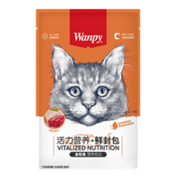 پوچ Wanpy مخصوص گربه تهیه شده از گوشت مرغ و ماهی تن و سبزیجات - 80 گرم
