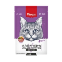 پوچ Wanpy مخصوص گربه تهیه شده از گوشت مرغ و سبزیجات - 80 گرم