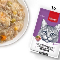 پوچ Wanpy مخصوص گربه تهیه شده از گوشت مرغ و سبزیجات - 80 گرم