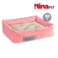 جای خواب Nina Pet مدل پراوو سايز 1 مخصوص سگ و گربه - رنگ گلبهی
