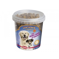 تشويقی سطلی Nobby مدل StarSnack - Due Bones Game & Chicken مخصوص سگ تهیه شده از مرغ و گوشت شکار - 500 گرم
