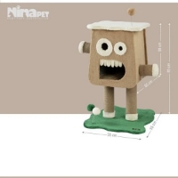 عکس درخت گربه Nina Pet مدل بيسكوييت مخصوص گربه - رنگ کرم