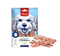 عکس تشویقی Wanpy مخصوص سگ مدل Chicken Jerky & Codfish Sandwiches تهیه شده از گوشت مرغ و ماهی کاد - 100 گرم