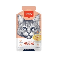 عکس سوپ Wanpy مدل Meat Broth تهيه شده از ماهی سالمون و تن مخصوص گربه - 50 گرم
