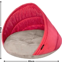 عکس جای خواب Nina Pet مدل گرد مخصوص سگ و گربه رنگ هندوانه ای - سایز 2