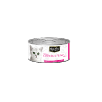 عکس كنسرو Kit Cat تهيه شده از مرغ و شاه ميگو مخصوص گربه - 80 گرم