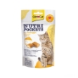 عکس اسنک تشویقی مغزدار  GimCat مدل Nutri Pockets تهیه شده از پنیر حلوی تائورین - 60 گرم