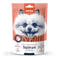 عکس تشويقی Wanpy مدل Salmon Sticks تهيه شده از ماهی سالمون مخصوص سگ - 100 گرم