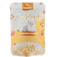 عکس سوپ Pet Metro مدل Soupunn تهيه شده از مرغ و ميگو مخصوص گربه - 75 گرم