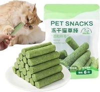 عکس تشويقی فریزدراید Taotaopets تهيه شده از علف گربه و مرغ مخصوص گربه - 6 عددی